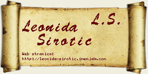 Leonida Sirotić vizit kartica